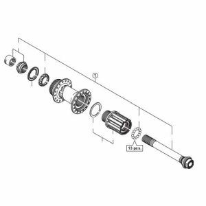 シマノ SHIMANO シマノ Y3TS98010 FH-M640 ハブ軸組 10mm SHIMANO