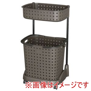 タマハシ エポラス タマハシ レクエア ランドリーバスケット 2段 ダークブラウン