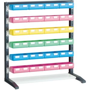 トラスコ TRUSCO トラスコ UPR-L1006B UPRラック片面 H1000 ビン大青・赤各8個 黄・薄緑各4個付 TRUSCO メーカー直送 代引不可