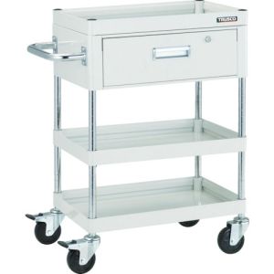 トラスコ TRUSCO トラスコ FAW-973V-W ファルコンワゴン750X500 1段引出付 ゴム車輪 W色 TRUSCO メーカー直送 代引不可