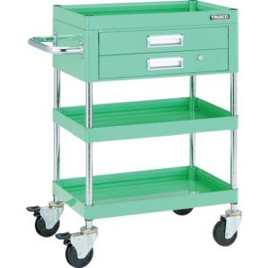 トラスコ TRUSCO トラスコ FAW-973X-YG ファルコンワゴン750X500 2段引出付 ゴム車輪 YG色 TRUSCO メーカー直送 代引不可
