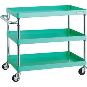 トラスコ TRUSCO トラスコ PEW-773-G75-YG フェニックスワゴン 750X500 3段 Φ75ゴム車輪 YG色 TRUSCO メーカー直送 代引不可