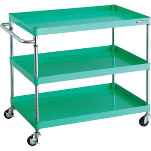 トラスコ TRUSCO トラスコ PEW-993-G75-YG フェニックスワゴン 900X600 3段 Φ75ゴム車輪 YG色 TRUSCO メーカー直送 代引不可
