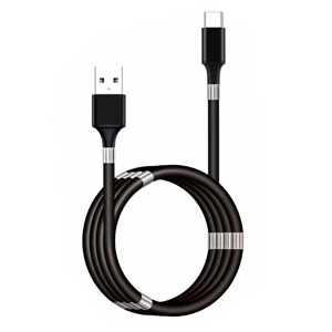 あきばお～ 自動巻き USB3.1 TypeCケーブル ブラック