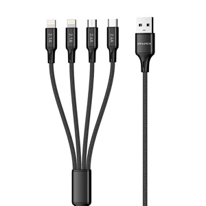 輸入特価アウトレット マルチ充電ケーブル ブラック