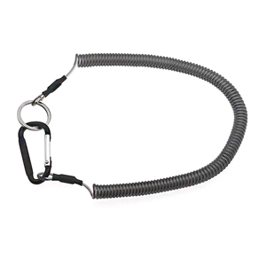 あきばお～ ワイヤー付き カラビナ ブラック