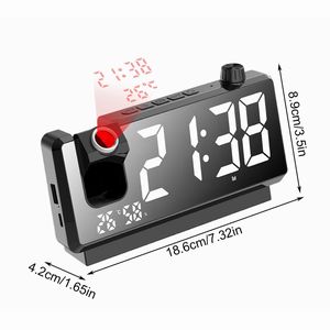 あきばお～ プロジェクター付き　デジタル時計 ブラック