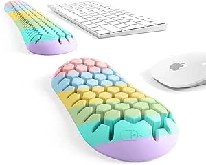 あきばお～ キーボードリストレストセット ハニカムデザイン 低反発 カラー