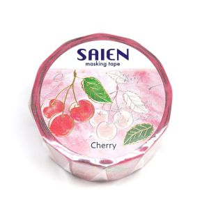 カミイソ産商 カミイソ産商 マスキングテープ SAIEN UR-3109 金箔銀箔 果実の時間 さくらんぼ 20mmx5m