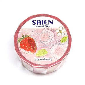 カミイソ産商 カミイソ産商 マスキングテープ SAIEN UR-3110 金箔銀箔 果実の時間 いちご 20mmx5m