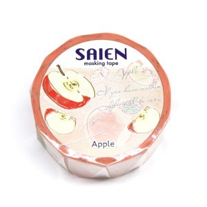 カミイソ産商 カミイソ産商 マスキングテープ SAIEN UR-3114 金箔銀箔 果実の時間 りんご 20mmx5m
