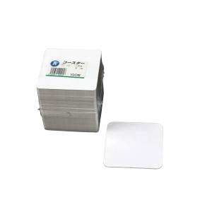 カミイソ産商 カミイソ産商 白無地角コースター 90x90x1mm 100枚入 No.105
