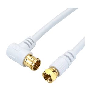 HORIC アンテナケーブル 1.5m ホワイト F型差込式/ネジ式コネクタ L字/ストレートタイプ HAT15-039LSWH
