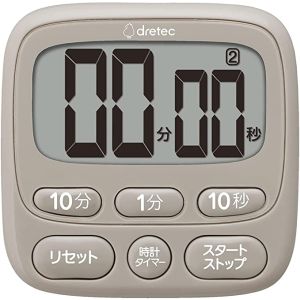 ドリテック Dretec ドリテック T-612 時計付 大画面 タイマー　ベージュ