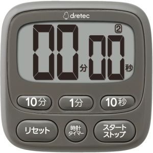 ドリテック dretec ドリテック T-612DG 時計付大画面タイマー ダークグレー