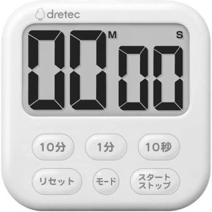 ドリテック DRITEC ドリテック T-615WT 大画面タイマー シャボン6 ホワイト