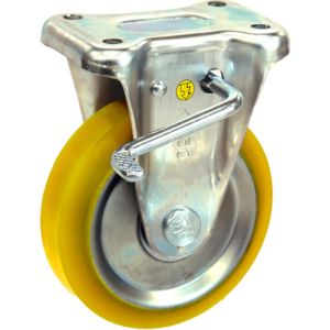 シシク SISIKU シシク EUWKB-130 静電気帯電防止キャスター 固定ストッパー付 130径 ウレタン車輪 SISIKU