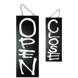 のぼり屋工房 のぼり屋工房 木製サイン 黒 中縦 OPEN/CLOSE 3973