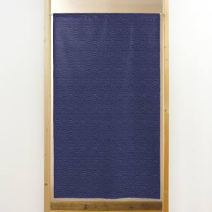 のぼり屋工房 のぼり屋工房 市松レースのれん 青海波 紺 41948