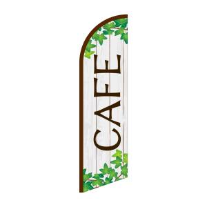 のぼり屋工房 のぼり屋工房 セイルバナー大 CAFE 木目とツタ 42551