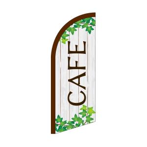 のぼり屋工房 のぼり屋工房 セイルバナーミニ CAFE 木目とツタ 42553