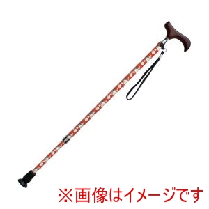 ケイ ホスピア ケイ 486916 E-253A 愛杖Eシリーズ 伸縮杖 柄タイプ レッド花柄