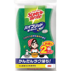 スリーエム 3M スリーエム 3M HB-21KG-H スコッチ ブライト ハイブリッド貼り合わせスポンジ グリーン