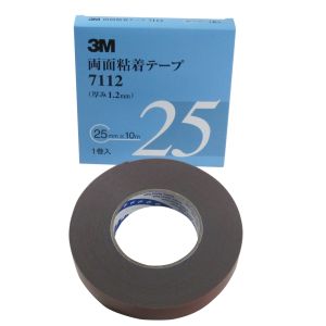 スリーエム 3M スリーエム 3M 7112 25 AAD 両面粘着テープ 7112 25mm×10m 厚さ1.2mm 灰色 1巻入り