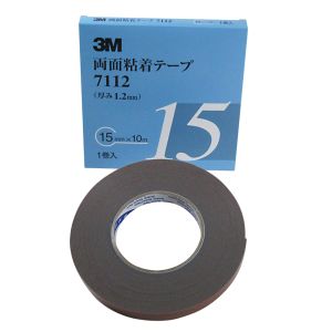 スリーエム 3M スリーエム 3M 7112 15 AAD 両面粘着テープ 15mm×10m 厚さ1.2mm 灰色 1巻入り