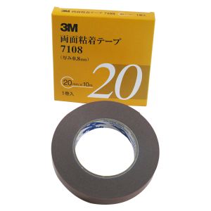 スリーエム 3M スリーエム 3M 7108 20 AAD 両面粘着テープ 7108 20mm×10m 厚さ0.8mm 灰色 1巻入り