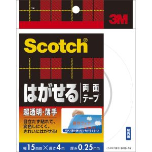 スリーエム 3M スリーエム 3M SRS-15 スコッチ はがせる両面テープ(透明薄手) 15mm×4m