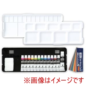 ターナー色彩 ターナー色彩 ターナー ポスターカラー プレンティ Mセット 13色13本混色C 名前シール付き 108378