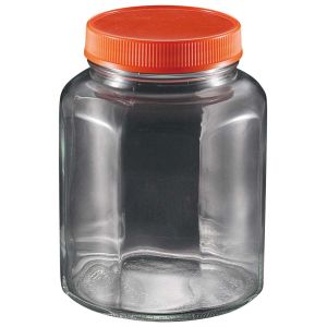 江部松商事 EBM EBM ガラス 保存ビン 八角型 オレンジ 江部松商事