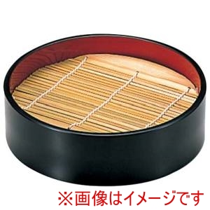 江部松商事 EBM EBM 丸 そばセイロ 竹ス付 底面付 16cm 黒内朱 6-787-5.6 江部松商事