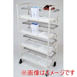 江部松商事 EBM EBM イレクター 抗菌シューズラック 2段タイプ 25足用 白 江部松商事