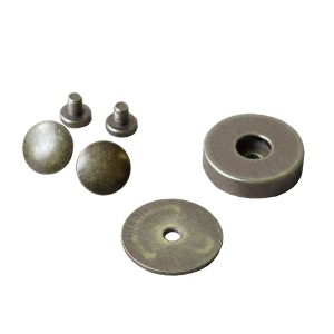 日本紐釦貿易 Nippon Chuko NBK ネジ式マグネットボタン 5mm×φ19mm 1組入り アンティークゴールド M75-AG-1P 日本紐釦貿易