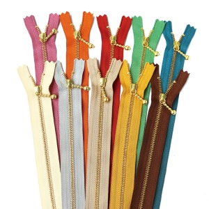 YKK YKK 玉付きファスナー ゴールド オータムカラー 10色アソート 12cm 3G12-AT10MIX