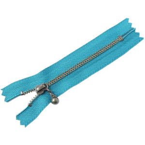 YKK YKK 玉付 ファスナー アンティークゴールド 10cm 10本 マリンブルー 3GKB10-020