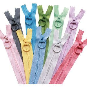 日本紐釦貿易 Nippon Chuko NBK リング付きビスロンファスナー くすみカラー 20cm 10色各1本入 3VSR20-10MIX 日本紐釦貿易