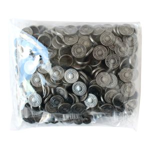 日本紐釦貿易 Nippon Chuko NBK サンメタルスナップ 両面メタル風 15mm 100組入 アンティークシルバー  SMS15-1THS-100 日本紐釦貿易