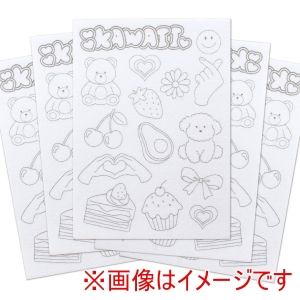 日本紐釦貿易 Nippon Chuko 日本紐釦 図案印刷済 フェルト 土台 らくちくフェルト 5枚入 Kawaii LCF-4-5