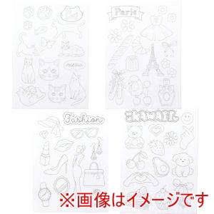 日本紐釦貿易 Nippon Chuko 日本紐釦 図案印刷済 フェルト 土台 らくちくフェルト 全4種各1枚 MIXセット LCF-MIX