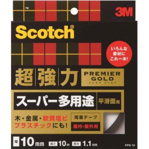 スリーエム 3M スリーエム 3M PPS-10 スコッチ 超強力両面テープ プレミアゴールド スーパー多用途 10mm×10m