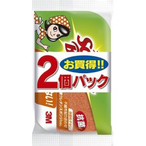 スリーエム 3M スリーエム 3M スコッチブライト 抗菌ウレタンスポンジたわし 3層リーフ型 2個パック ( キッチンスポンジ )