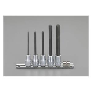 エスコ ESCO エスコ EA617YL-200  INHEX ロング ビットソケット 3/8DR/4-10mm