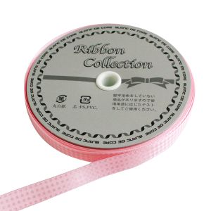 小西リボン 小西リボン シェービングギンガムチェック リボン 12mm×30m巻 ピンク KR3581-12-51