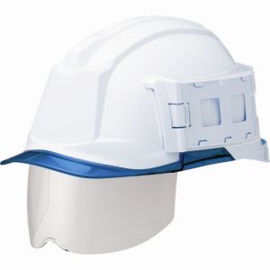ミドリ安全 MIDORI ミドリ安全 SC-19PCLS-ID-RA3-ALPHA-W BL IDケース付ヘルメット ワイドシールド付 SC-19PCLS-ID RA3 α ホワイト ブルー