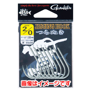 がまかつ Gamakatsu がまかつ ジギングフック 貫 つらぬき 銀 2/0号 68-428