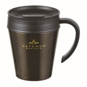 パール金属 パール金属 カフェマグバリスタ 真空蓋付マグカップ330 ブラック HB-3985