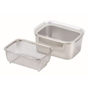 パール金属 パール金属 ちょっとプラス ステンレス製 蓋付深バット 角ザルセット HB-5346
